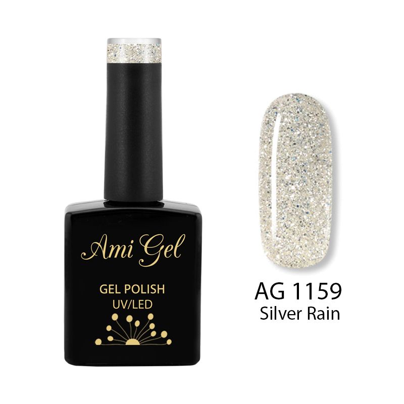 Oja Semipermanenta - Multi Gel Color - The One Silver Rain AG1159 14ml - Ami Gel - HNIcosmetice.ro