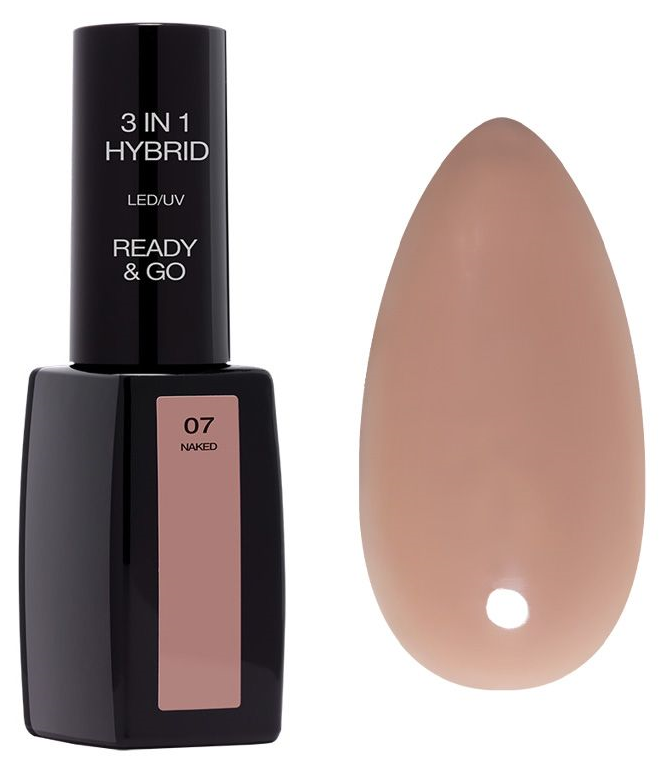 Oja Semipermanenta - Ready & Go 3 In 1 Hybrid Naked Nr.07 11ml - PIERRE RENE - HNIcosmetice.ro