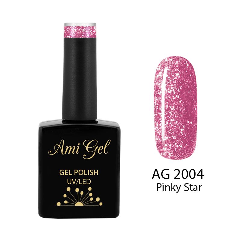 Oja Semipermanenta - Soak Off Gel - Glow Queen Pinky Star AG2004 - Ami Gel - HNIcosmetice.ro