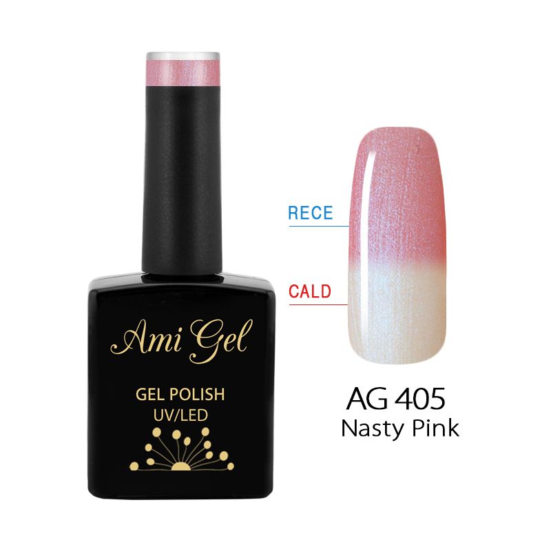 Oja Semipermanenta Termica - My Mood Gel Polish Nasty Pink AG405 14ml - Ami Gel - HNIcosmetice.ro