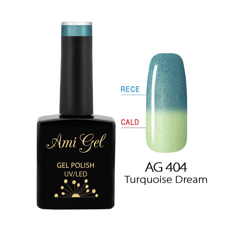 Oja Semipermanenta Termica - My Mood Gel Polish Turquoise Dream AG404 14ml - Ami Gel - HNIcosmetice.ro