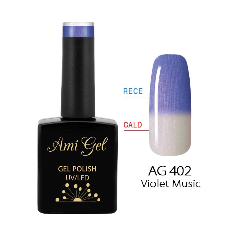 Oja Semipermanenta Termica - My Mood Gel Polish Violet Music AG402 14ml - Ami Gel - HNIcosmetice.ro