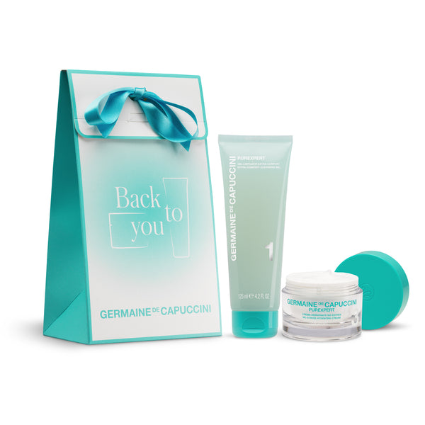 Set Facial pentru Calmarea Tenului Mixt sau Gras - Purexpert Extra-Comfort Cleansing Gel 125ml + No Stress Hydrating Cream 50ml Set - PP Germaine de Capuccini