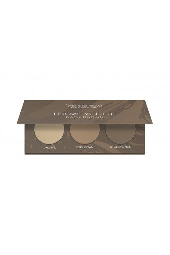 Paleta pentru Sprancene Maro Inchis - Brow Palette Nr. 02 Dark Brown 3x1.3gr - Pierre Rene - HNIcosmetice.ro