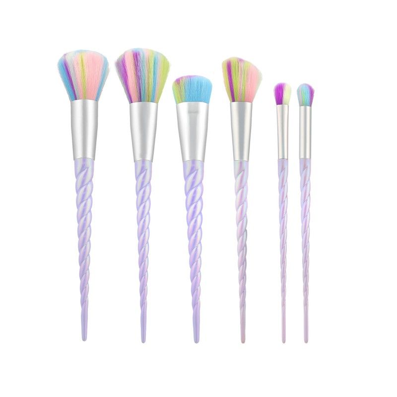 Pensule pentru Machiaj cu Model Unicorn - Make-up Brushes Set 6pcs - Mimo - HNIcosmetice.ro