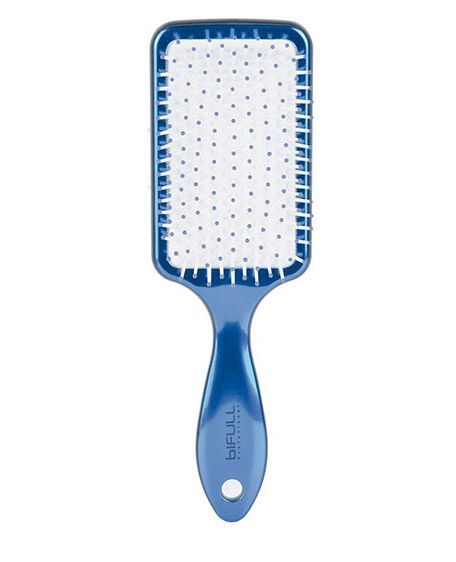 Perie pentru Descalcit Parul cu Finisaj Oglinda - Racket Chrome Blue - Bifull - HNIcosmetice.ro