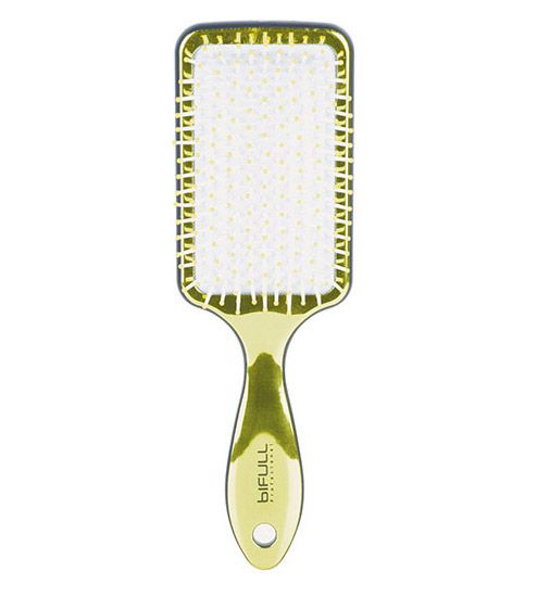 Perie pentru Descalcit Parul cu Finisaj Oglinda - Racket Chrome Gold - Bifull