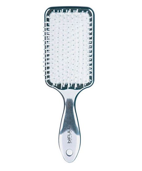 Perie pentru Descalcit Parul cu Finisaj Oglinda - Racket Chrome Silver - Bifull - HNIcosmetice.ro