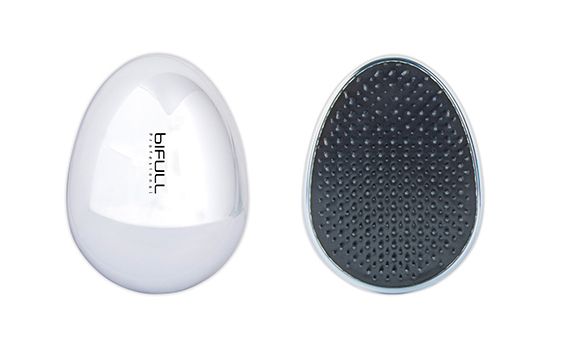 Perie pentru Descalcit Parul - Detangler Brush Egg Mini Plata - Bifull