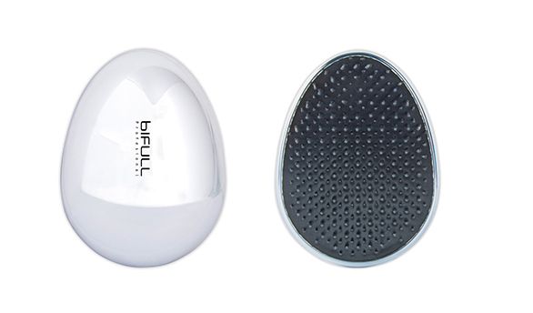 Perie pentru Descalcit Parul - Detangler Brush Egg Mini Plata - Bifull - HNIcosmetice.ro