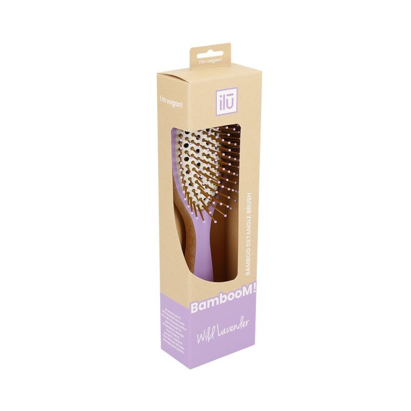 Perie pentru Descalcit Parul din Bambus - BambooM Wild Lavender Detangle Brush - Ilu