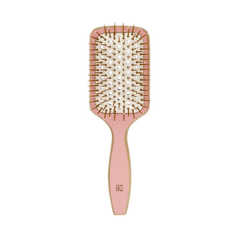 Perie pentru Descalcit Parul din Bambus - BambooM Sweet Tangerine Detangle Brush - Ilu - HNIcosmetice.ro
