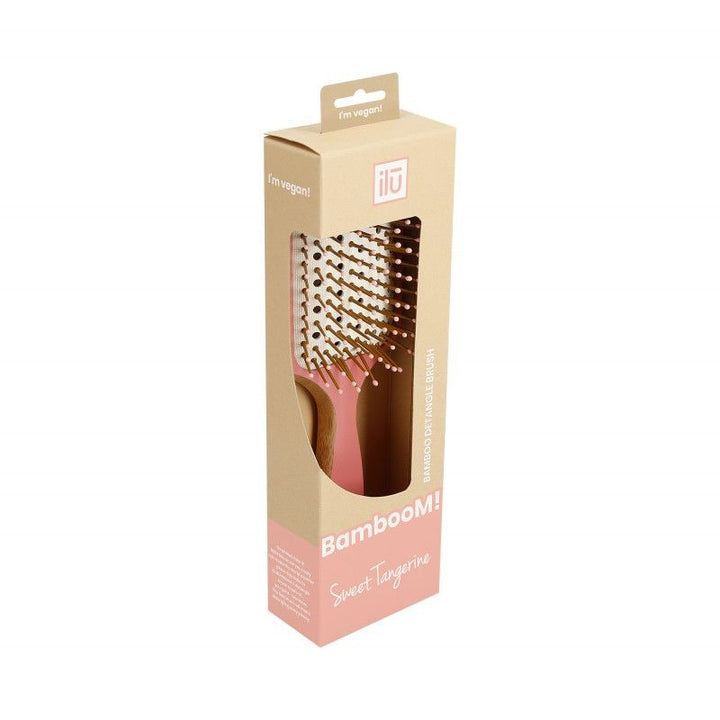 Perie pentru Descalcit Parul din Bambus - BambooM Sweet Tangerine Detangle Brush - Ilu