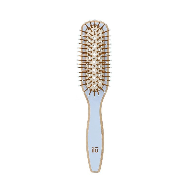 Perie pentru Descalcit Parul din Bambus - BambooM True Blue Detangle Brush - Ilu - HNIcosmetice.ro