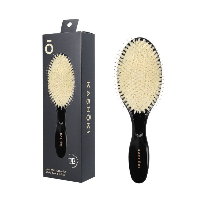 Perie pentru Descalcit Parul din Par de Mistret - Smooth White Oval Hair Brush - Kashoki - HNIcosmetice.ro