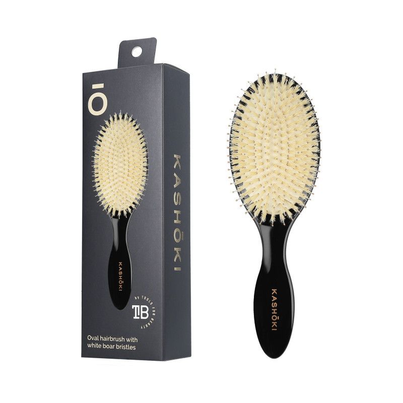 Perie pentru Descalcit Parul din Par de Mistret - Smooth White Oval Hair Brush - Kashoki - HNIcosmetice.ro