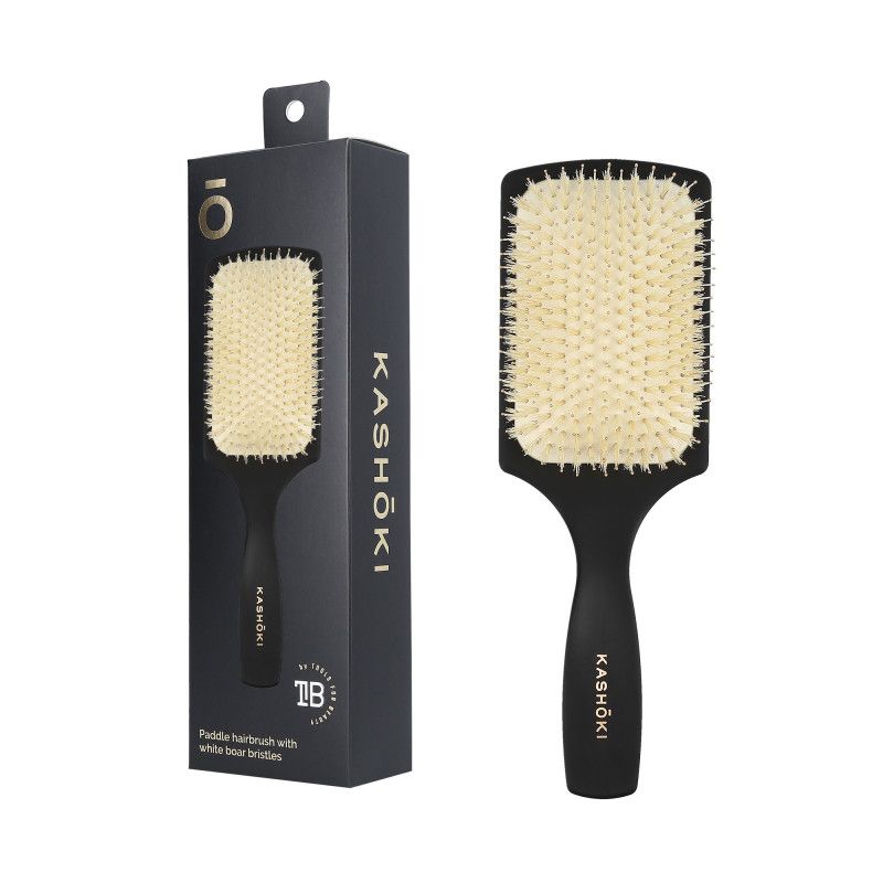 Perie pentru Descalcit Parul din Par de Mistret - Smooth White Paddle Hair Brush - Kashoki