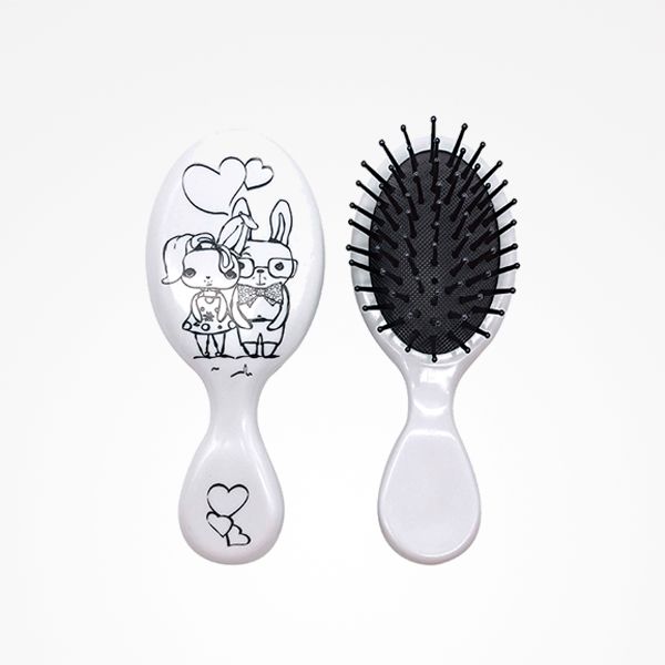 Perie pentru Descalcit Parul Model Cuplu Animale pentru Colorat - Mini-Oval Couple Coloring - Bifull - HNIcosmetice.ro