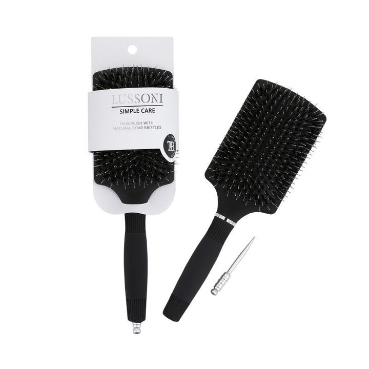 Perie pentru Descalcit Parul - Simple Care Natural Bristles Hair Brush - Lussoni