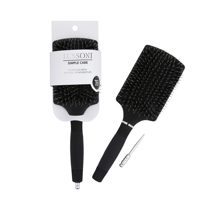 Perie pentru Descalcit Parul - Simple Care Natural Bristles Hair Brush - Lussoni - HNIcosmetice.ro
