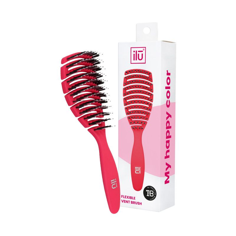Perie pentru Descalcit si Uscat Parul - Flexible Vent Rose Brush - Ilu - HNIcosmetice.ro