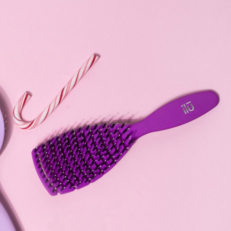 Perie pentru Descalcit si Uscat Parul - Flexible Vent Purple Brush - Ilu