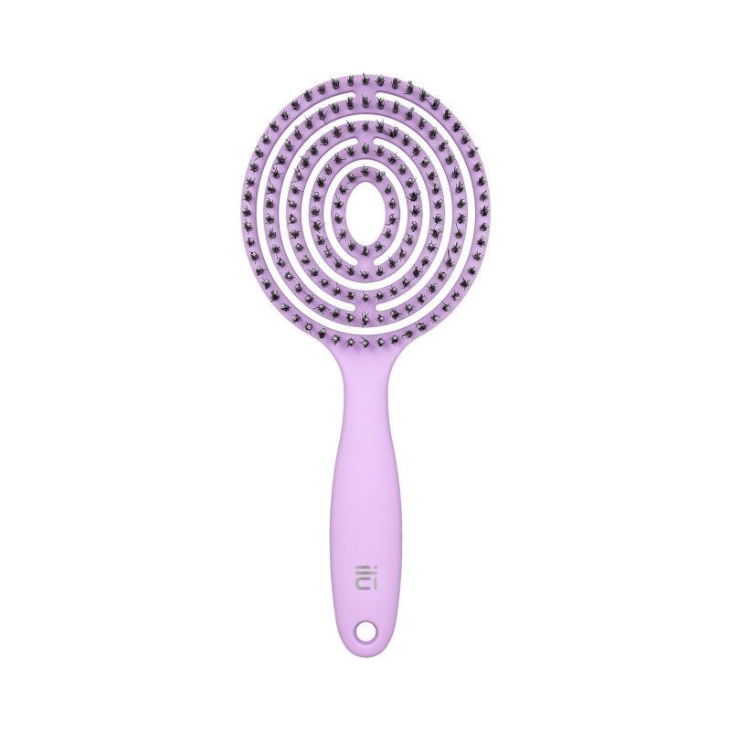 Perie pentru Descalcit si Uscat Parul - Lollipop Candy Purple Detangling Brush - Ilu