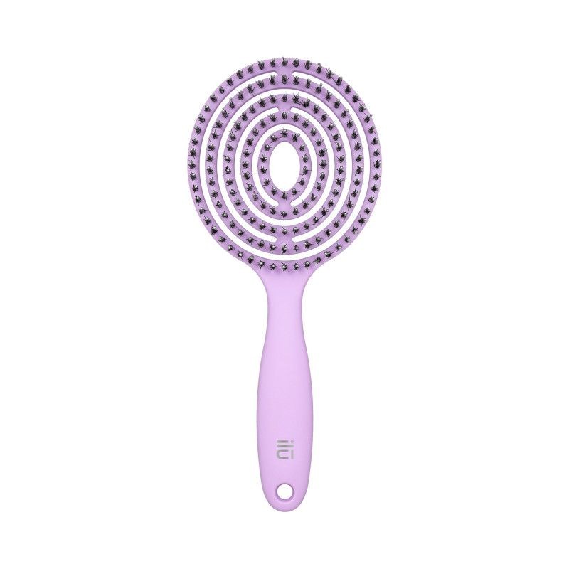 Perie pentru Descalcit si Uscat Parul - Lollipop Candy Purple Detangling Brush - Ilu - HNIcosmetice.ro