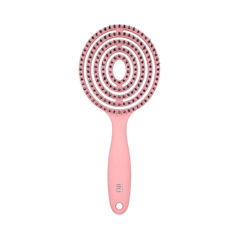 Perie pentru Descalcit si Uscat Parul - Lollipop Candy Pink Detangling Brush - Ilu