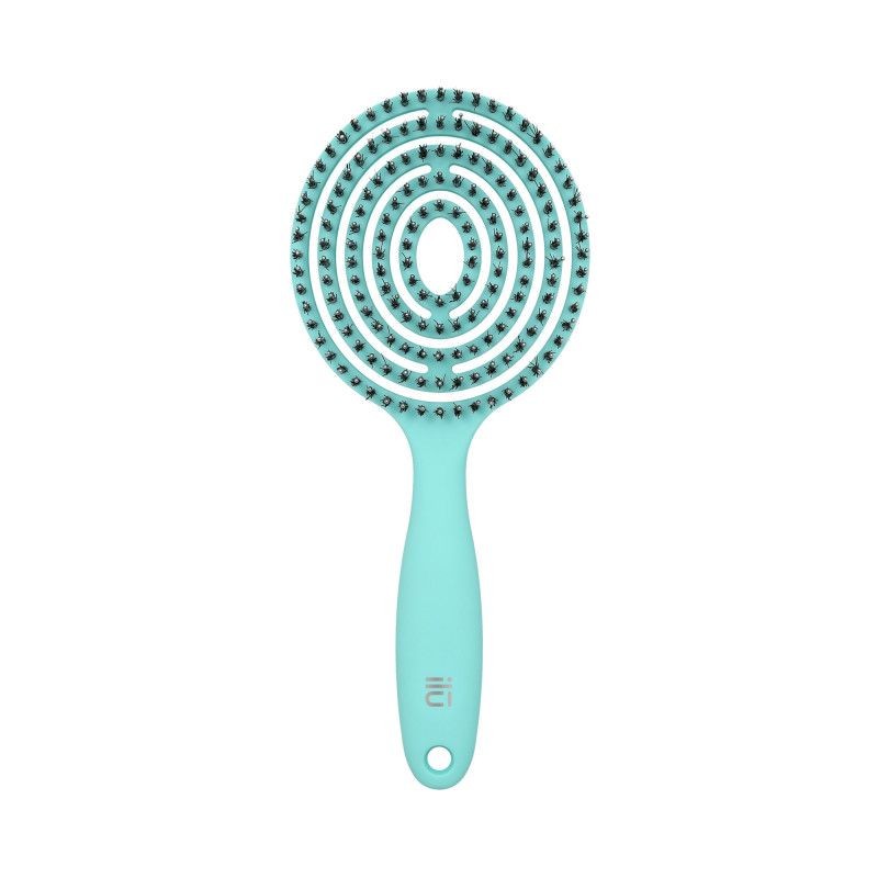 Perie pentru Descalcit si Uscat Parul - Lollipop Candy Ocean Blue Detangling Brush - Ilu