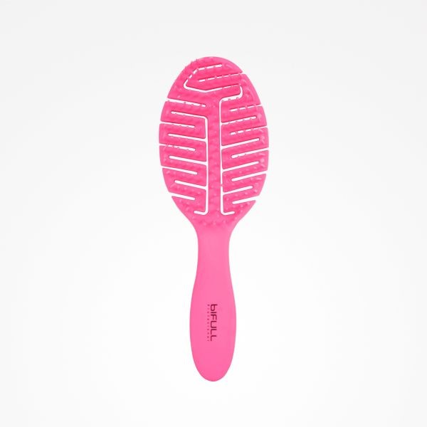 Perie pentru Descalcit si Uscat Parul - Skeleton Fluor Leaf Fuchsia - Bifull