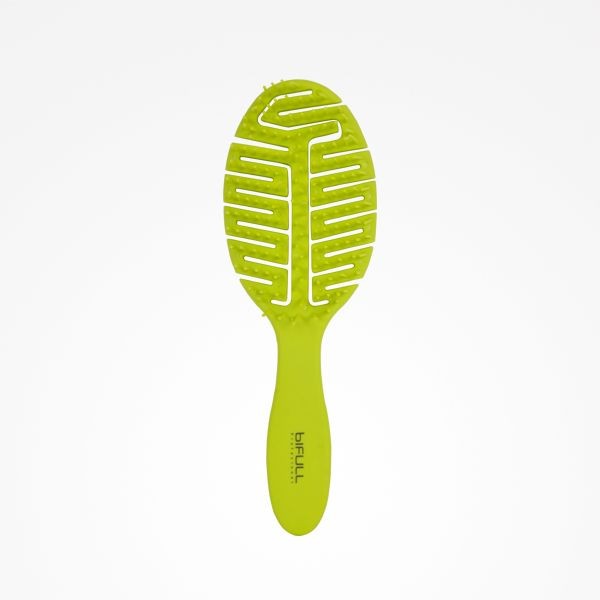 Perie pentru Descalcit si Uscat Parul - Skeleton Fluor Leaf Lime - Bifull