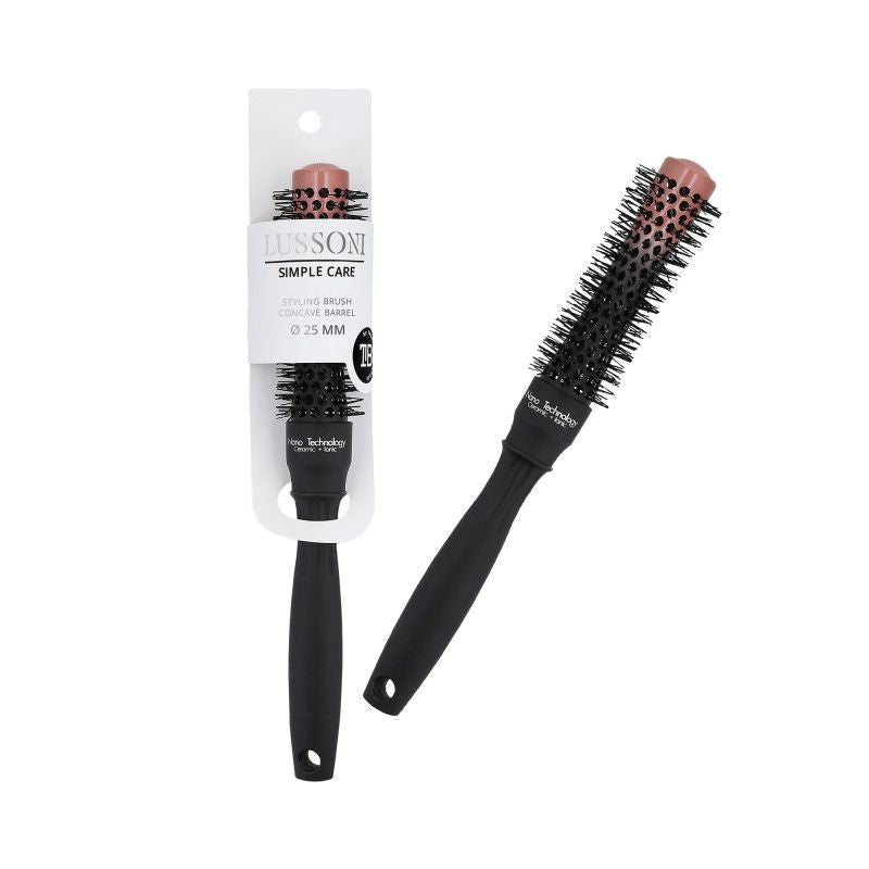 Perie Rotunda Ceramica Ionica - Simple Care Ceramic Ionic Hair Brush 25mm - Lussoni - HNIcosmetice.ro