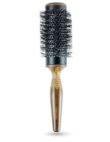 Perie Rotunda cu Model Tribal si Tub Aluminiu-Ceramica - Tribal Basic No. 40 - Bifull - HNIcosmetice.ro