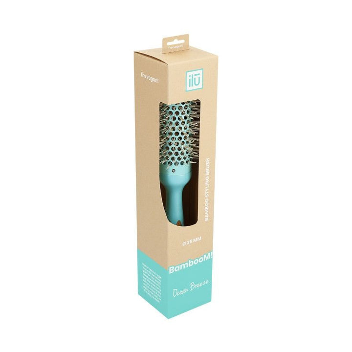 Perie Rotunda din Ceramica si Bambus - BambooM Ocean Breeze Styling Brush No. 35 - Ilu