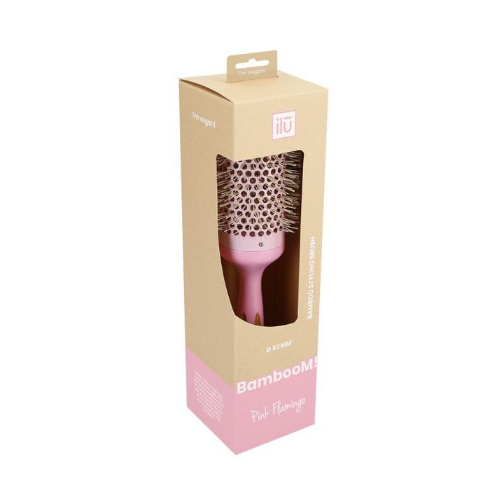 Perie Rotunda din Ceramica si Bambus - BambooM Pink Flamingo Styling Brush No. 52 - Ilu