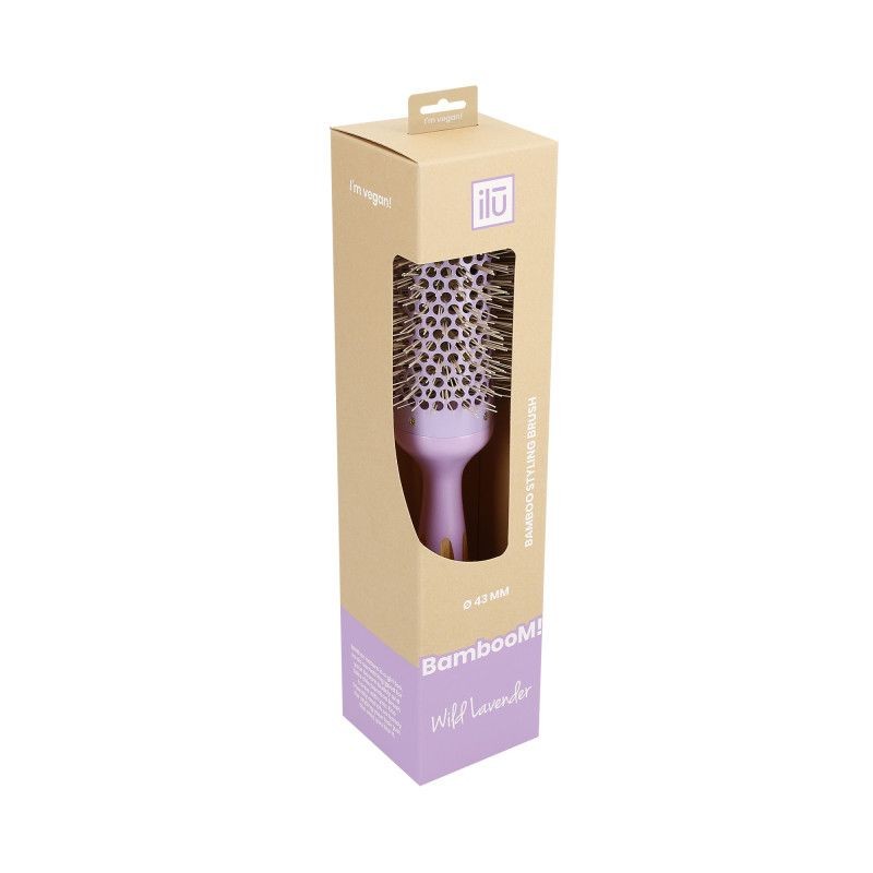 Perie Rotunda din Ceramica si Bambus - BambooM Wild Lavender Styling Brush No. 43 - Ilu