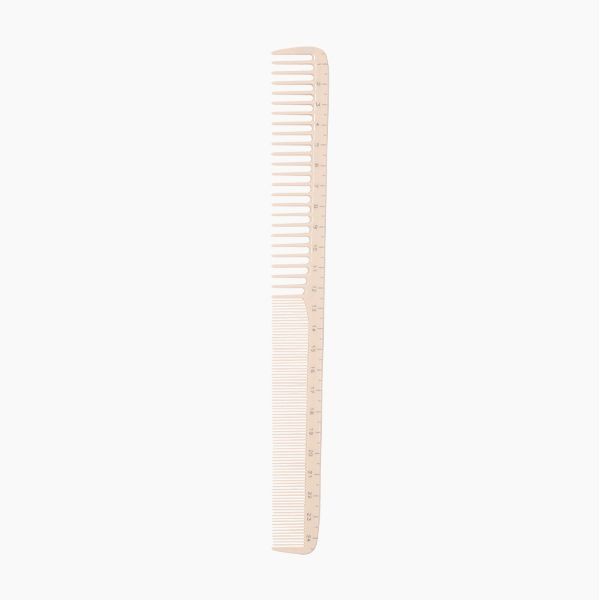 Pieptene cu Rigla pentru Coafura si Tuns - Measure Comb 24.5cm - Cutting Comb with Double Pins No. 07 - Bifull