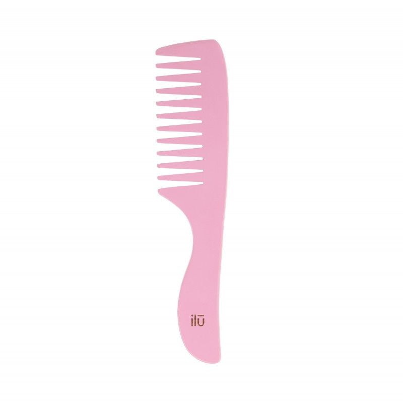 Pieptene din Bambus pentru Descalcit Parul - BambooM Pink Flamingo Detangling Comb - Ilu