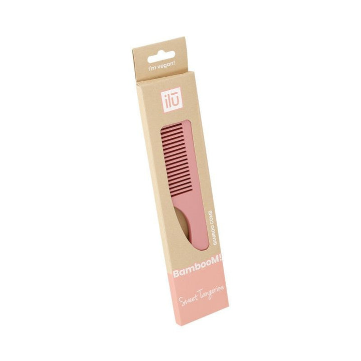 Pieptene din Bambus pentru Descalcit Parul - BambooM Sweet Tangerine Detangling Comb - Ilu