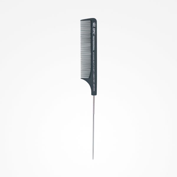 Pieptene din Carbon pentru Coafura cu Coada de Metal - Carbon Comb Wet Brush - Pin Tail Comb No. 02 - Bifull - HNIcosmetice.ro