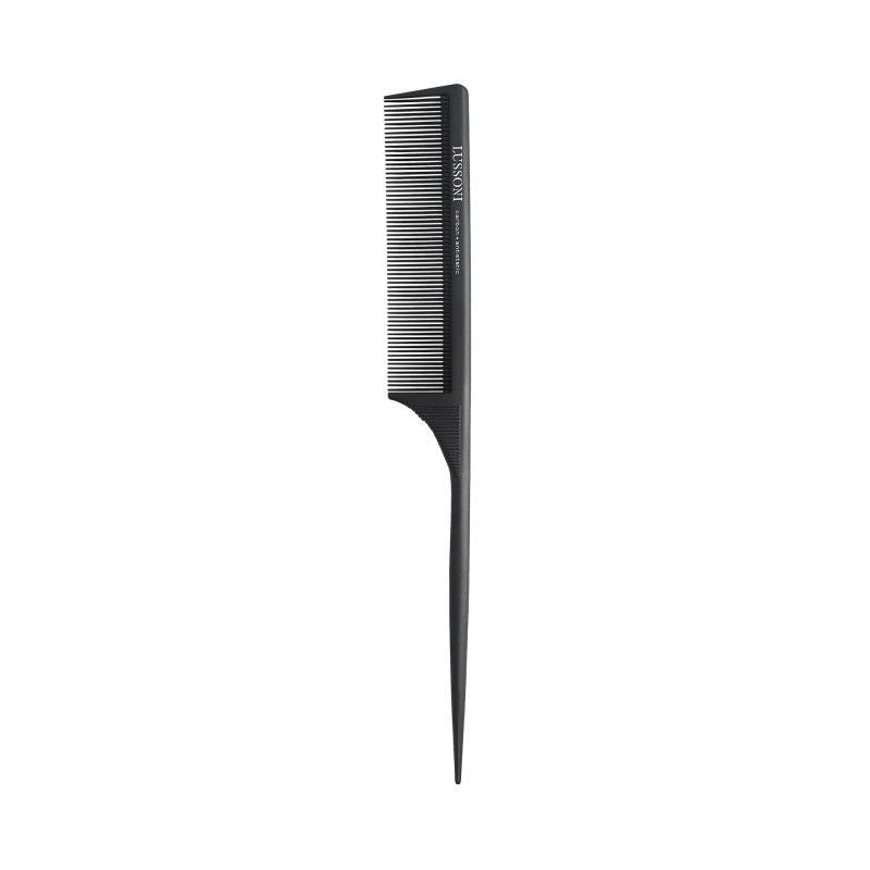 Pieptene din Carbon pentru Coafura cu Coada de Soarece - Carbon Antistatic Lift Tail Comb No. 204 - Lussoni