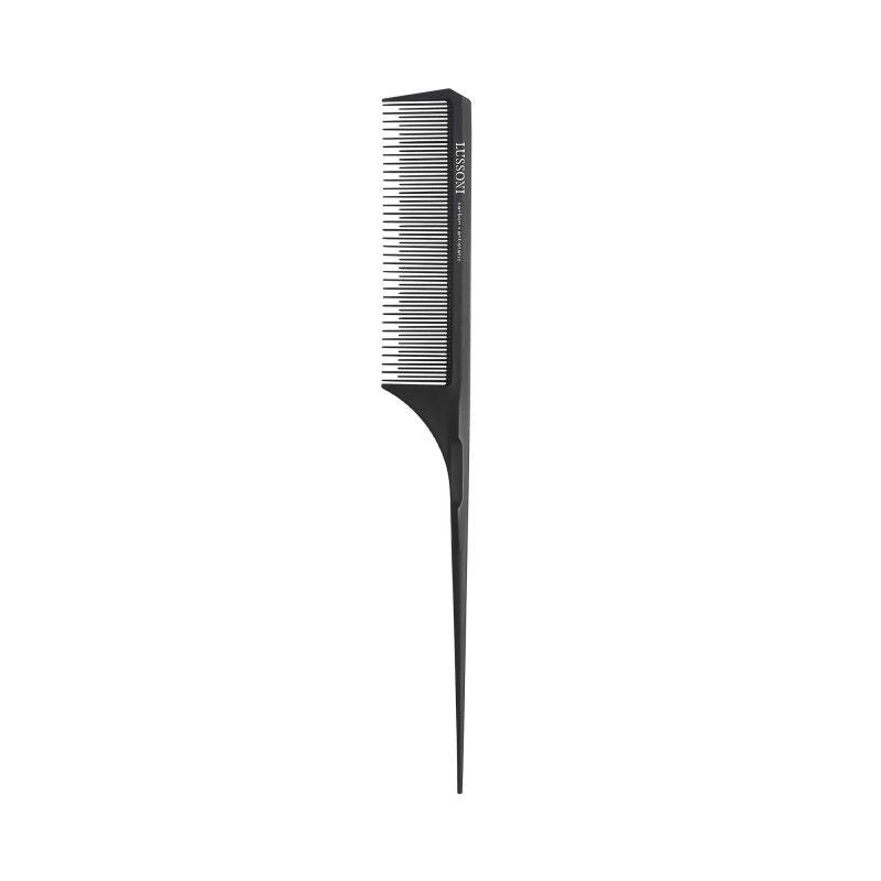 Pieptene din Carbon pentru Coafura cu Coada de Soarece - Carbon Antistatic Lift Tail Hairdressing Comb No. 210 - Lussoni - HNIcosmetice.ro