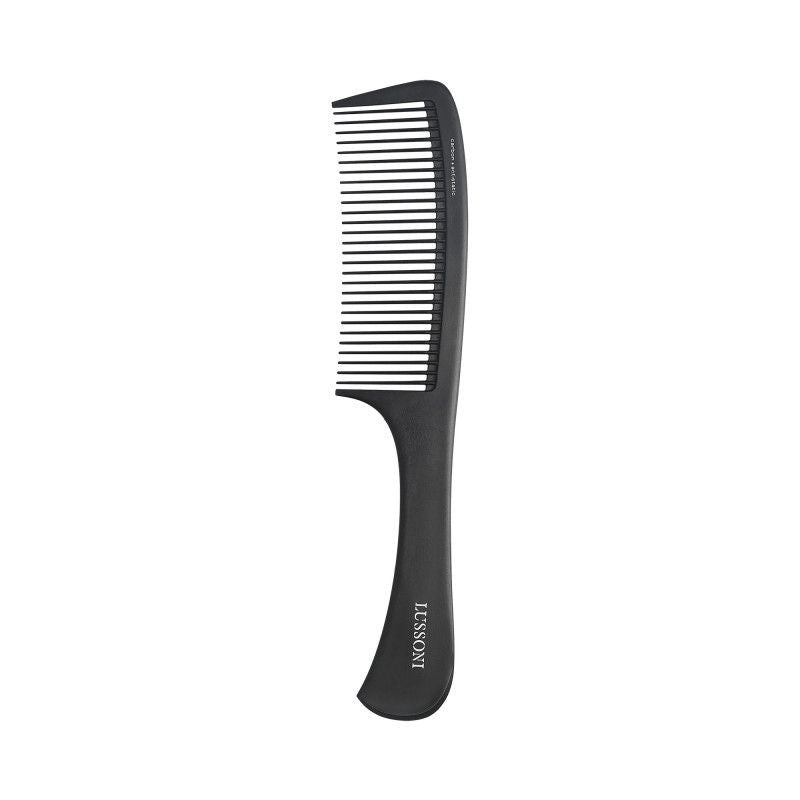 Pieptene din Carbon pentru Descalcire cu Maner Clasic - Carbon Antistatic Detanglilng Handle Comb No. 400 - Lussoni - HNIcosmetice.ro