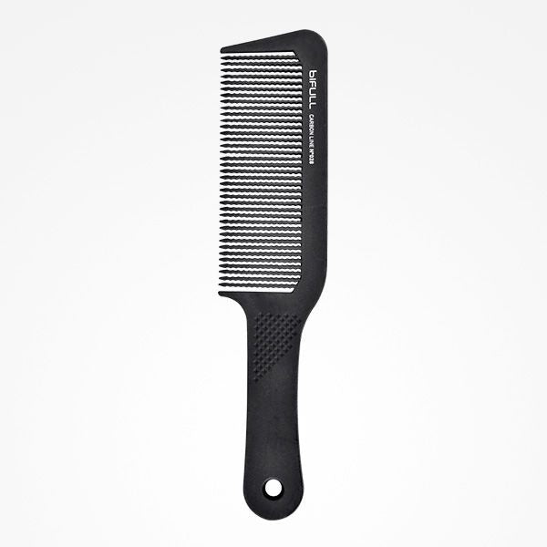 Pieptene din Carbon pentru Tuns cu Masina si Dinti Ondulati - Carbon Line - Handle Comb with Pins for Curls No. 028 - Bifull