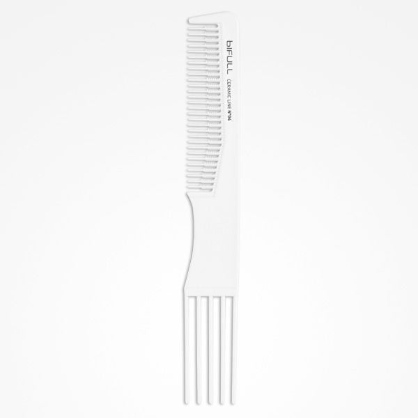 Pieptene  din Ceramica pentru Coafura cu Cinci Pini - Ceramic Line - Comb Styling Five Pins No. 04 - Bifull - HNIcosmetice.ro