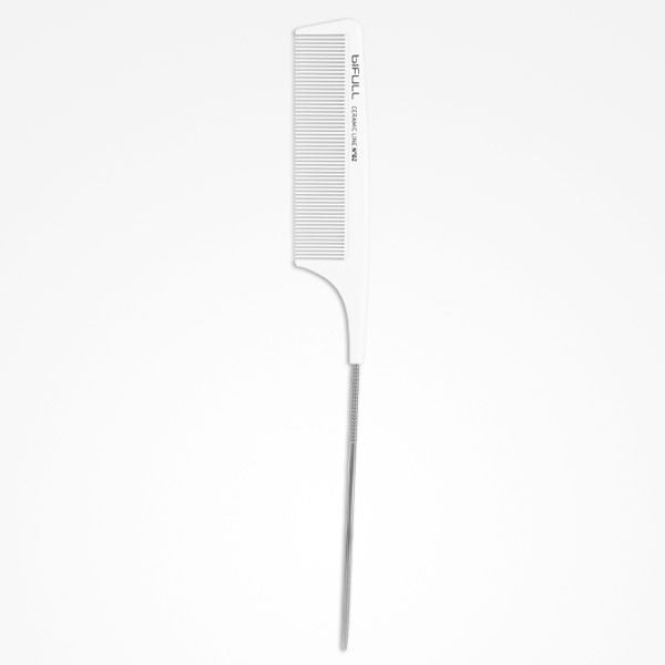 Pieptene din Ceramica pentru Coafura cu Coada de Metal - Ceramic Line - Pin Tail Comb No. 02 - Bifull - HNIcosmetice.ro