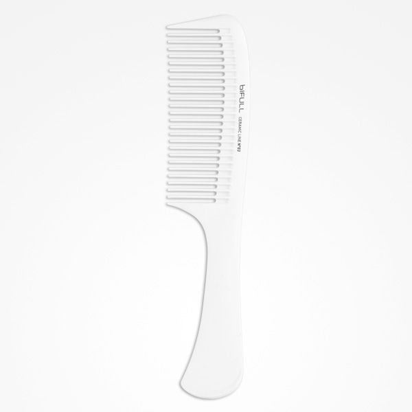 Pieptene din Ceramica pentru Coafura cu Maner Clasic - Ceramic Line - Handle Comb No. 03 - Bifull