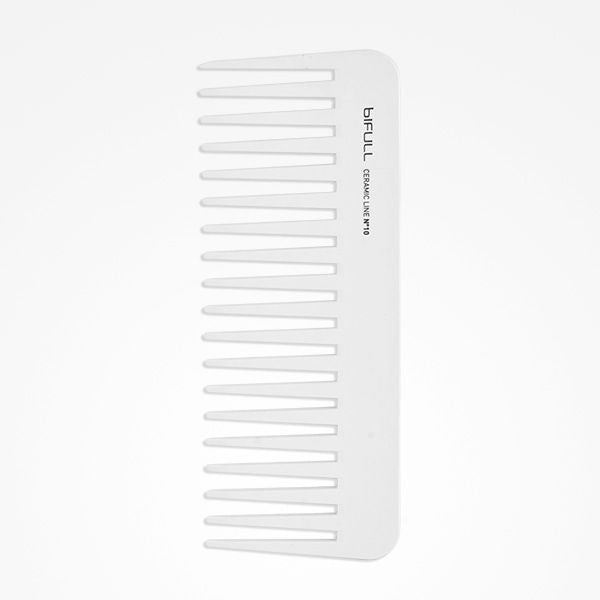 Pieptene din Ceramica pentru Descalcire cu Dinti Mari si Rari - Ceramic Line - Big Wide - Toothed Comb No. 010 - Bifull - HNIcosmetice.ro