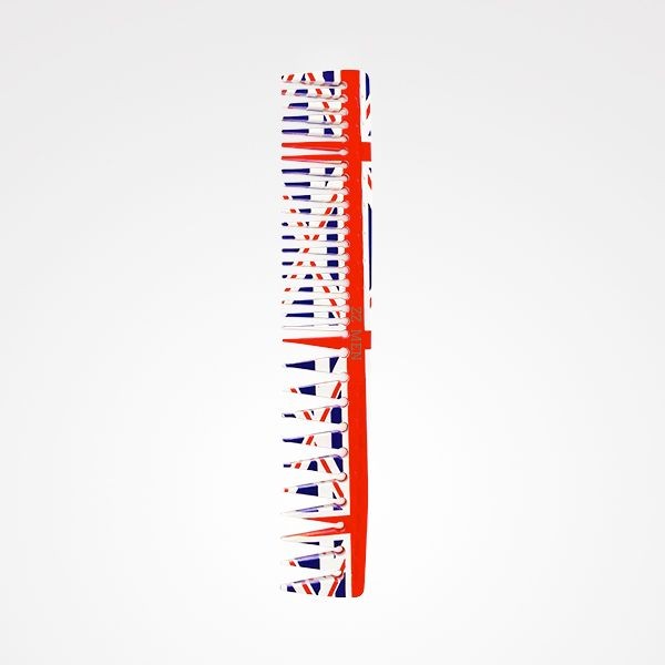 Pieptene pentru Freza Barbati Model "Santa Hat" - Union Jack - Double Comb No. 05 - Zzmen